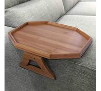 Xchouxer Tavolini in bambù naturale con poggiabraccia per divano, vassoio a clip, ideale per telecomandi/bevande/telefono