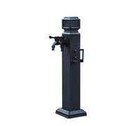 XCHSXYL Outdoor Vertical Square Garden Water Column with Faucet & Spray Gun, Yard Hydrant Antifreeze Faucet（Black-60cm/20in）