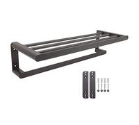 XCHSXYL Portasciugamani da Parete Nero Opaco per Bagno, mensola portasciugamani in Alluminio salvaspazio, Eleganti mensole da Bagno per lavabo (Grigio 40 cm)