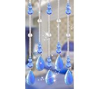 XCHSXYL Tende per Porte con Perline Blu per Porte, Tende con Perline di Cristallo per divisori di stanze, Decorazione per navate Laterali del Ristorante, Stile Moderno - 21/29 f