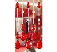 XCHSXYL Tende per Porte con Perline per Porte, Tende con Perline di Cristallo per divisori per stanze - 21/29 Fili, divisorio d'ingresso in Cristallo Rosso, Decorazione per RIST