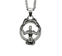 XCHtuerFY Collane da uomo, Collana acciaio al titanio con riflesso scheletrico specchio magico