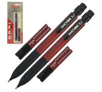 XCL9 - Matita meccanica rettangolare da 0,9 mm, mina 4B, confezione da 2, matita a spinta, per calligrafia, schizzi, disegni, marcature usate, penna a sfera nera iZOFAX