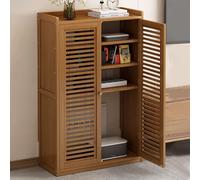 XCLOOZGL Armadio Porta Router Wifi in Bambù Con Ripiani Regolabili Armadio Multifunzionale Indipendente Con 2 Ante Scatola Nascosta Per Router Wifi Per Camera Soggiorno E Uffici,Marrone,59*25*97cm