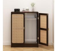 XCLOOZGL Copertura del Radiatore Rattan Intrecciato Marrone Copriradiatore Moderno Copricaloriferi Elegante Mensola Copritermosifone per Soggiorno Camera da Letto Bagni Ufficio,H70*L50cm
