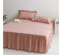 XCLOOZGL Gonna da Letto in Morbidissimo Cotone Quadri Sottile da Letto Imbottito Adatto per Letti Queen/Singoli Re Regina Copriletto Camere da Letto/Alberghi Decorati,Dpink,120x200cm