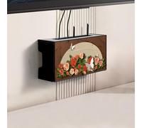 XCLOOZGL Scatola per Router in Legno Nascondiglio per Cavi del Router Armadio per Router WiFi Scatola Nascondiglio per Cavi TV Rack WiFi Scatola Decorativa per Cavi del Router,40x20x12cm
