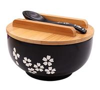 XCMVCN Ramen - Ciotola per ramen con coperchio, 1000 ml, per ramen giapponese istantaneo di alta qualità, per spaghetti istantanei, zuppa, pasta, pho, udon e soba