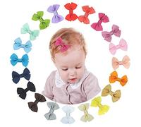XCOZU 20 Pezzi Mollette per Capelli Bambina Fermagli per Capelli Fiocchi per Capelli Accessori per Capelli con Alligatore Clip per Bambine 2.4 Pollici