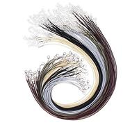 XCOZU 50 Pezzi Laccetto Collana, 2MM Cordino per Collane Cordoncino Cerato per Collane con Chiusura Corda per Gioielli, Laccetti Collane Laccio Collana Cordino per Ciondoli（5 Colori）