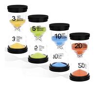 XCOZU Clessidra a Sabbia, 4 Colori Clessidra Denti per Bambini, Clessidra 3 Minuti 5 Minuti 10 Minuti 20 Minuti Clessidra per Classe/Gioco/Casa/Ufficio