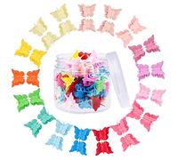 XCOZU Fermagli per Capelli di Farfalla, 50 Pezzi Piccolo Mollette per Capelli Artigli dei Capelli con Scatola per Bambino e Bambine e Donne, Circa 14 Colori