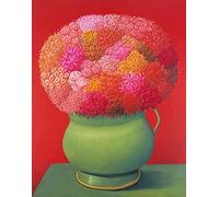 XCPORA Fernando Botero Poster《Fiori Rossi》Arte della Parete Fernando Botero Stampe Fernando Botero Quadro su Tela per la Decorazione Domestica della Parete Immagine 30x40cmx1 Senza Cornice