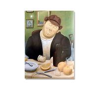 XCPORA Fernando Botero Poster Funny Fat Man Wall Art Fernando Botero Stampe Fernando Botero Canvas Painting Creative Picture for Home Decor 40x60cm No Frame