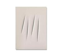 XCPORA Lucio Fontana Poster Bianco Ombra Graffi Dipinto Lucio Fontana Tela Wall Art Lucio Fontana Stampe Home Wall Decor Picture 50x70cm Senza Cornice