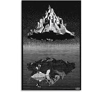 XCPORA M. C. Escher Poster《Castello Nell'Aria》Arte da Parete M. C. Escher Stampe M. C. Escher Quadro su Tela M. C. Escher Immagine per la Decorazione Domestica 40x60cm Senza Cornice
