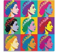 XCPORA Queen Elizabeth II Poster UK Pop Wall Art Queen Elizabeth II Prints Queen Elizabeth II Canvas Painting Home Wall Decor Picture 50x50cm Senza Cornice