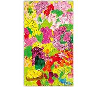 XCPORA Walasse Ting Poster《Frutti con Fiori》Arte della Parete su Tela Walasse Ting Stampe Walasse Ting Pittura per La Decorazione Domestica della Parete Immagine 50x100cmx1 Senza Cornice