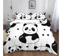 XCQHZYQ Copripiumino Singolo 150x200 cm Panda Gigante Dei Cartoni Animati Set di Biancheria da Letto per Bambini per Ragazzi e Ragazzi, Copripiumino in Poliestere Cotone 3 pezzi Copriletto