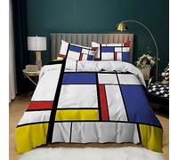 XCQHZYQ Copripiumino Singolo Puzzle Geometrico Set di Biancheria da Letto 150x200 cm per Bambini per Ragazzi e Ragazzi, Copripiumino 3 pezzi Copriletto Singolo con Cerniera