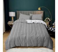 XCQHZYQ Set di Biancheria da Letto 240x220 cm Geometria Grigia Copripiumino Poliestere per Adulti e Ragazzi con Cerniera, Incluso 1 Copripiumino e 2 Federe, per Letto Singolo, Matrimoniale