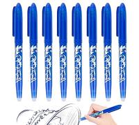 XCRPRT Penna a sfera in gel cancellabile, 8 penne a sfera blu, penne cancellabili, penna erasable da 0,5 mm, penna a sfera Friction per articoli scolastici, forniture per ufficio studenti