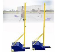XCSCUK Badminton Pallavolo Rete Telaio Stand Pali con per Adulti Giovani, Staffa Mobile con Scatola di Ruote Tipo palo Acciaio e Uso all'aperto