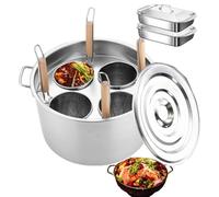 XCSCUK Cuocipasta Commerciale, Pentole per Pasta, Macchina per la Cottura Manuale, con 3/4 Inserti Pentole per Cottura a Vapore