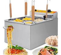 XCSCUK Cuocipasta, Macchina elettrica Commerciale per la Cottura di Noodle, 4 cestelli con Filtro, per ristoranti e cucine