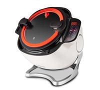 XCSCUK Macchina per Cucinare Automatica per Uso Domestico, Macchina per Cucinare Antiaderente Multifunzione da 6 Litri, Robot da Cucina Commerciale a Tamburo