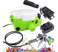 XCSCUK Spruzzatore di Vernice, Pistola elettrica per verniciatura a spruzzo, Macchina per verniciatura a spruzzo Portatile per Zaino, per verniciatura a spruzzo di pareti e tetti (Green 2xbattery)