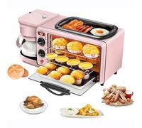 XCSCUK Stazione per la Colazione, Macchina per la Colazione elettrica, con pentola da 1,2 Litri/Area di Cottura da 9 Litri/Macchina per Il caffè, per la Cucina degli Appartamenti (Pink)