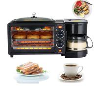 XCSCUK Stazione per la Colazione, Macchina per la Colazione Multifunzionale, con Macchina da caffè da 600 ml, Forno Elettrico per tostapane, con Tempo di 30 Minuti