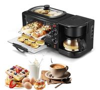XCSCUK Stazione per la Colazione, Macchina per la Colazione Multifunzionale elettrica, con pentola // Area di Cottura/Macchina per Il caffè, per Appartamenti (Black)