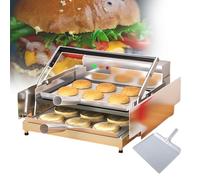XCSCUK Tostapane Elettrico per Hamburger, Macchina per Il Riscaldamento della Cottura del Pane a Doppio Strato, Temperatura Regolabile 50-300 °C, per Ristorante