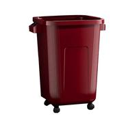 XCSDEW Pattumiera In Plastica, Cestino Rettangolare, Design Senza Coperchio, Con Rotelle, Adatto For Il Soggiorno(Red,17.6x30x30cm)