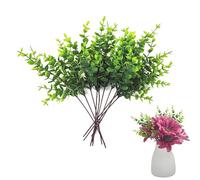 XCSJ 10 Pcs Faux Branches Eucalyptus Séchés Branches et Feuilles d'Eucalyptus Artificielles Branches D'Eucalyptus Vert Decoration Plantes Branches Simulation pour Jardin, Balcon, Maison,28cm (A)