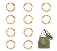 XCSJ 10 Pcs Moschettone Rotondo 35mm OD 24mm ID Moschettone Grande Rotondo Moschettone Tondo Clip Scatto Molla Rotonda Anello Moschettone Per Borsetta, Borse, Portachiavi, Artigianato (Golden)