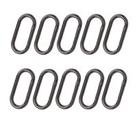XCSJ 10 Pcs Moschettoni Ovali 49mm Moschettone Grande Ovali Clip Scatto Molla Ovale Anello Moschettone a Molla Ovale Per Borsetta, Borse, Portachiavi, Artigianato (Nero 2)