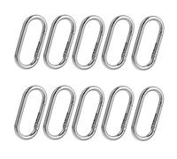 XCSJ 10 Pcs Moschettoni Ovali 49mm Moschettone Grande Ovali Clip Scatto Molla Ovale Anello Moschettone a Molla Ovale Per Borsetta, Borse, Portachiavi, Artigianato (Argento 2)