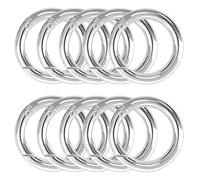 XCSJ 10PCS Moschettone Rotondo 49mm Moschettone Grande Rotondo Moschettone Tondo Clip Scatto Molla Rotonda Anello Moschettone Per Borsetta, Borse, Portachiavi, Artigianato (Argento)