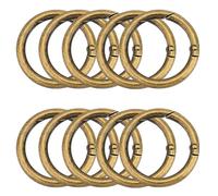XCSJ 10PCS Moschettone Rotondo 49mm Moschettone Grande Rotondo Moschettone Tondo Clip Scatto Molla Rotonda Anello Moschettone Per Borsetta, Borse, Portachiavi, Artigianato (Bronzo)