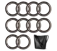XCSJ 10pcs Moschettone Rotondo In Nero 45mm Moschettone Tondo Rotondi Con Moschettone a Scatto Gancio Fibbia Portachiavi-O Anello Moschettone Per Portachiavi, Borsa, Gioielleria, Fai Da Te (45mm)
