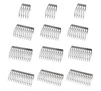 XCSJ 12 Pcs Pettini Per Velo Da Sposa 5, 10, 12, 14 Denti Velo Da Sposa Pettine Per Capelli Pettini Laterali Pettine Laterale Per Capelli Accessori Per Copricapo Per Ragazze e Donne (Argento)