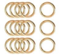 XCSJ 15 PCS Moschettone Rotondo Moschettone Tondo 39mm Grande Rotondi Con Moschettone a Scatto Gancio Fibbia Portachiavi-O Anello Moschettone per Borsetta, Borse,Portachiavi, Artigianato (Oro)