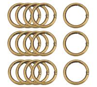 XCSJ 15 PCS Moschettone Rotondo Moschettone Tondo 39mm Grande Rotondi Con Moschettone a Scatto Gancio Fibbia Portachiavi-O Anello Moschettone per Borsetta, Borse,Portachiavi, Artigianato (Bronzo)