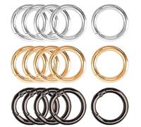 XCSJ 15 PCS Moschettone Rotondo Moschettone Tondo 40mm Grande Rotondi Con Moschettone a Scatto Gancio Fibbia Portachiavi-O Anello Moschettone per Borsetta, Borse,Portachiavi, Artigianato (3 colore)