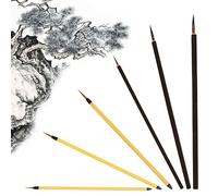 XCSJ 6 Pcs Pennelli Per Calligrafia Cinese Eccellente Kanji Giapponese Sumi da Disegno, Punta Fine, Pittura, Pennello da Scrittura Cinese per Studenti, Principianti
