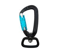 XCSJ Moschettone Con Girevole In Alluminio Moschettone Con Portata 400 Kg, Moschettone Girevole a 360 Gradi Per Guinzaglio Del Cane, Alpinismo, Outdoor, Portachiavi (nero)