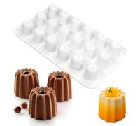 XCSJ Stampo Per Cannelé Torte 18 Cavità Stampo Per Dolcetti Cannelé 3D Stampo In Silicone Mousse Stampo Per Cioccolatini, Torta Mousse, Budini, Dessert, Gelatina (A)
